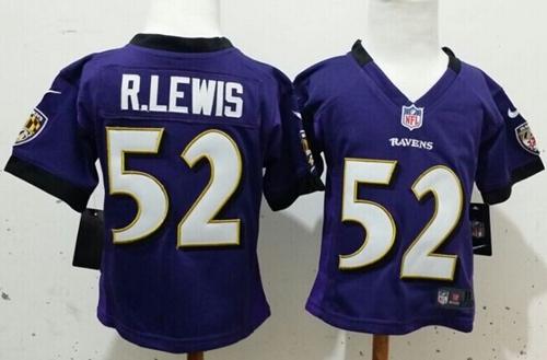 Toddler  Ravens #52 Ray Lewis Purple Team Color Stitched NFL Elite Jersey