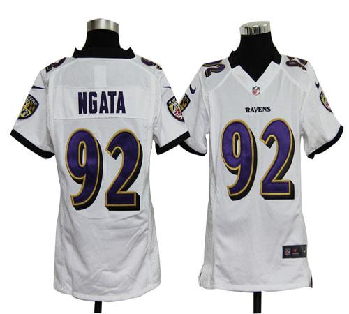  Ravens #92 Haloti Ngata White Youth Stitched NFL Elite Jersey