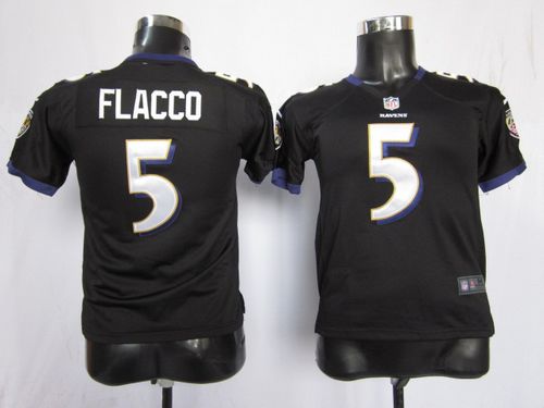  Ravens #5 Joe Flacco Black Alternate Youth Stitched NFL Elite Jersey
