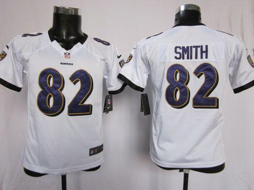  Ravens #82 Torrey Smith White Youth Stitched NFL Elite Jersey
