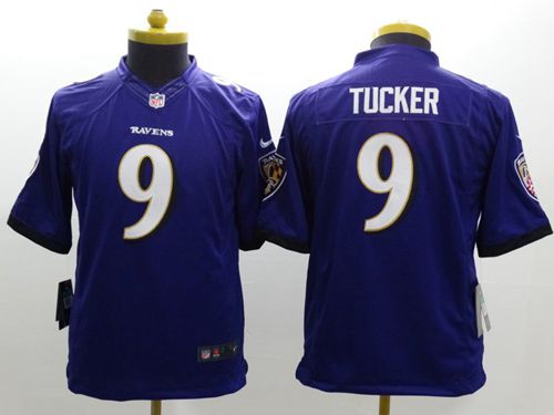  Ravens #9 Justin Tucker Purple Team Color Youth Stitched NFL New Limited Jersey