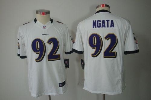  Ravens #92 Haloti Ngata White Youth Stitched NFL Limited Jersey