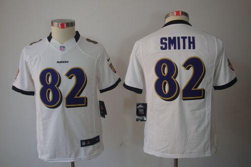  Ravens #82 Torrey Smith White Youth Stitched NFL Limited Jersey