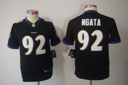  Ravens #92 Haloti Ngata Black Alternate Youth Stitched NFL Limited Jersey