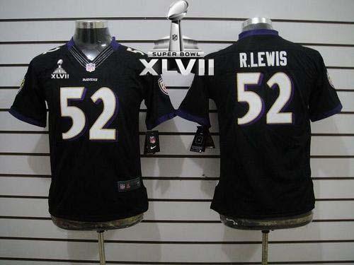  Ravens #52 Ray Lewis Black Alternate Super Bowl XLVII Youth Stitched NFL Limited Jersey