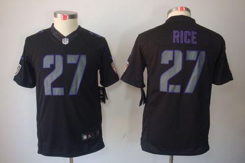  Ravens #27 Ray Rice Black Impact Youth Stitched NFL Limited Jersey