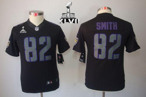  Ravens #82 Torrey Smith Black Impact Super Bowl XLVII Youth Stitched NFL Limited Jersey