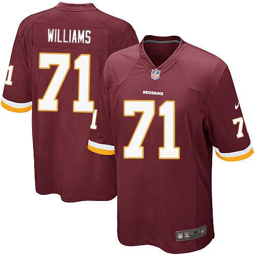  Redskins #71 Trent Williams Burgundy Red Team Color Youth Stitched NFL Elite Jersey