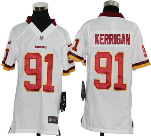  Redskins #91 Ryan Kerrigan White Youth Stitched NFL Elite Jersey