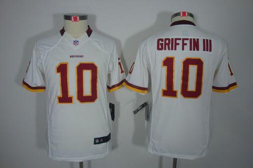  Redskins #10 Robert Griffin III White Youth Stitched NFL Limited Jersey