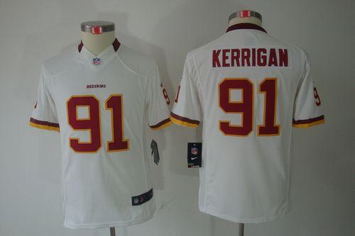  Redskins #91 Ryan Kerrigan White Youth Stitched NFL Limited Jersey