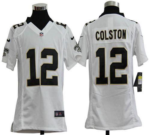  Saints #12 Marques Colston White Youth Stitched NFL Elite Jersey