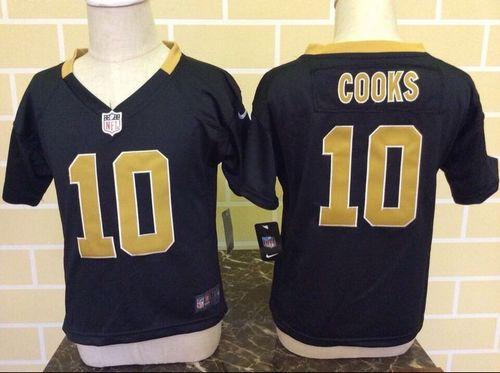 Toddler  Saints #10 Brandin Cooks Black Team Color Stitched NFL Elite Jersey