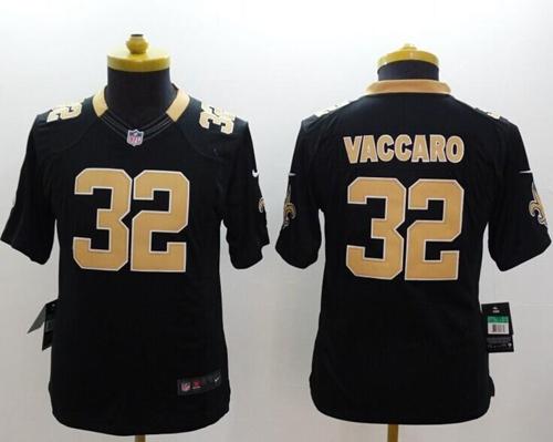  Saints #32 Kenny Vaccaro Black Team Color Youth Stitched NFL Limited Jersey