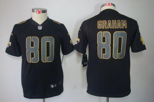  Saints #80 Jimmy Graham Black Impact Youth Stitched NFL Limited Jersey