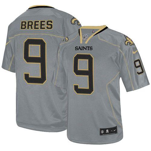  Saints #9 Drew Brees Lights Out Grey Youth Stitched NFL Elite Jersey