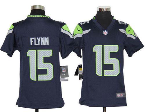  Seahawks #15 Matt Flynn Steel Blue Youth Stitched NFL Elite Jersey