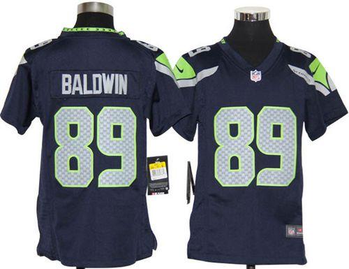  Seahawks #89 Doug Baldwin Steel Blue Team Color Youth Stitched NFL Elite Jersey