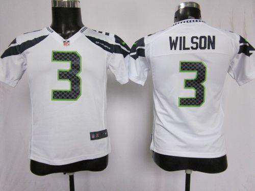  Seahawks #3 Russell Wilson White Youth Stitched NFL Elite Jersey