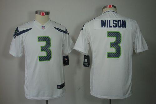  Seahawks #3 Russell Wilson White Youth Stitched NFL Limited Jersey