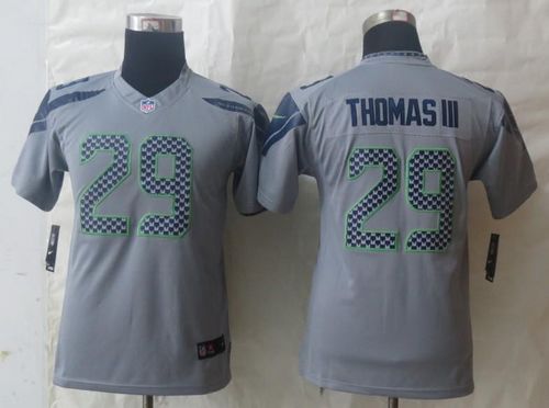  Seahawks #29 Earl Thomas III Grey Alternate Youth Stitched NFL Limited Jersey