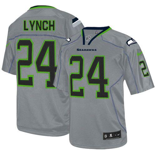 Nike Seahawks #24 Marshawn Lynch Lights Out Grey Youth Stitched ...