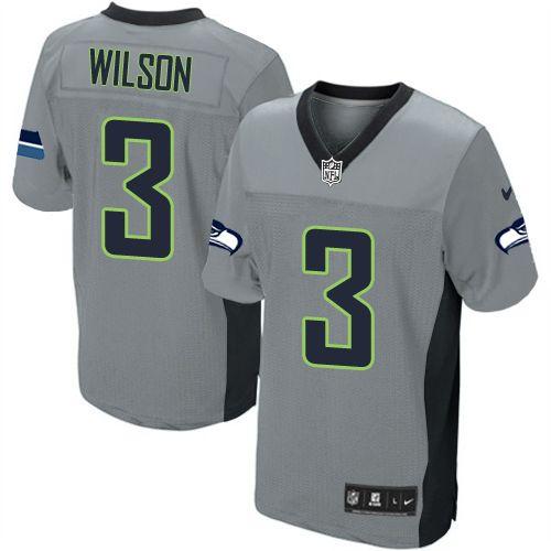  Seahawks #3 Russell Wilson Grey Shadow Youth Stitched NFL Elite Jersey