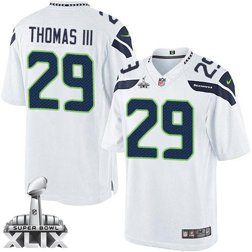  Seahawks #29 Earl Thomas III White Super Bowl XLIX Youth Stitched NFL Limited Jersey