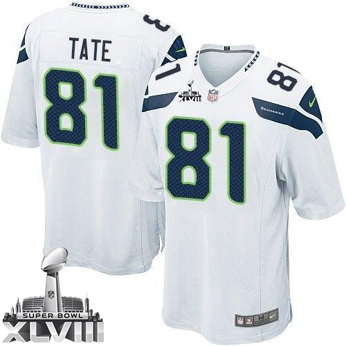  Seahawks #81 Golden Tate White Super Bowl XLVIII Youth Stitched NFL Elite Jersey