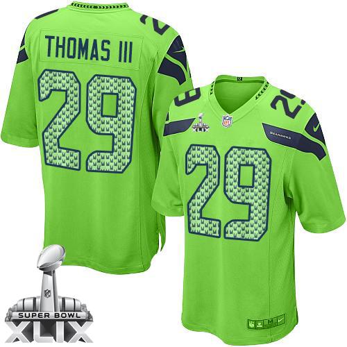  Seahawks #29 Earl Thomas III Green Alternate Super Bowl XLIX Youth Stitched NFL Elite Jersey