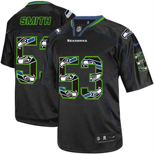  Seahawks #53 Malcolm Smith New Lights Out Black Youth Stitched NFL Elite Jersey