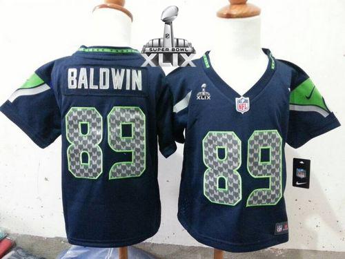 Toddler  Seahawks #89 Doug Baldwin Steel Blue Team Color Super Bowl XLIX Stitched NFL Elite Jersey