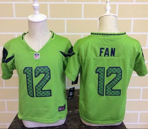 Toddler  Seahawks #12 Fan Green Alternate Stitched NFL Elite Jersey