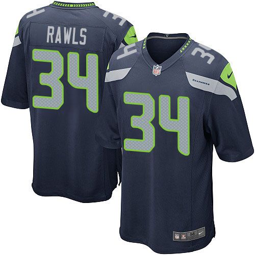  Seahawks #34 Thomas Rawls Steel Blue Team Color Youth Stitched NFL Elite Jersey