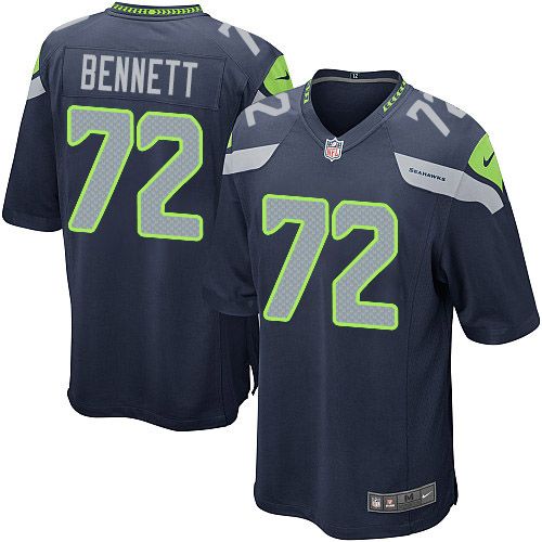  Seahawks #72 Michael Bennett Steel Blue Team Color Youth Stitched NFL Elite Jersey