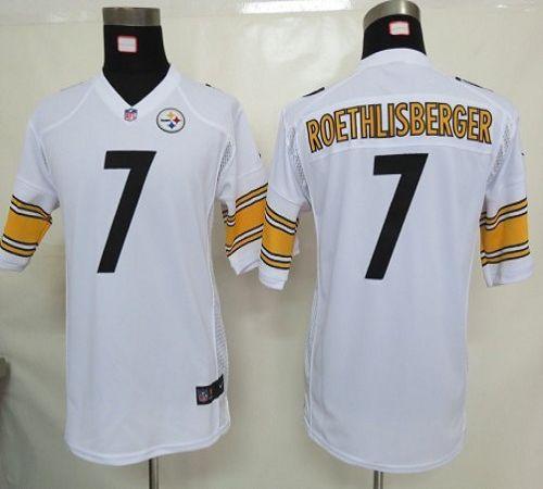  Steelers #7 Ben Roethlisberger White Youth Stitched NFL Elite Jersey