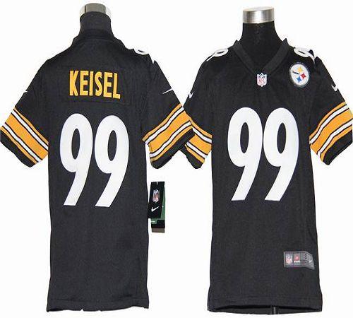  Steelers #99 Brett Keisel Black Team Color Youth Stitched NFL Elite Jersey