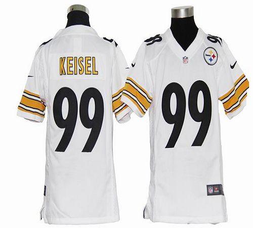  Steelers #99 Brett Keisel White Youth Stitched NFL Elite Jersey