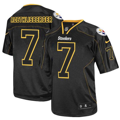  Steelers #7 Ben Roethlisberger Lights Out Black Youth Stitched NFL Elite Jersey