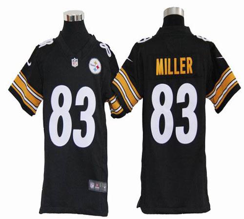  Steelers #83 Heath Miller Black Team Color Youth Stitched NFL Elite Jersey