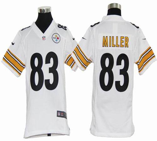  Steelers #83 Heath Miller White Youth Stitched NFL Elite Jersey