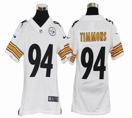  Steelers #94 Lawrence Timmons White Youth Stitched NFL Elite Jersey