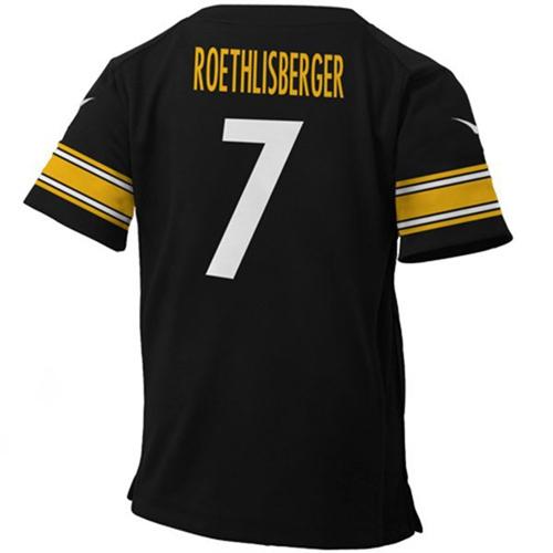 Toddler  Steelers #7 Ben Roethlisberger Black Team Color Stitched NFL Elite Jersey