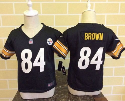 Toddler  Steelers #84 Antonio Brown Black Team Color Stitched NFL Elite Jersey