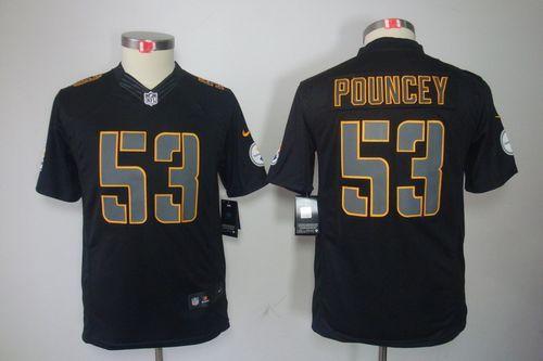  Steelers #53 Maurkice Pouncey Black Impact Youth Stitched NFL Limited Jersey