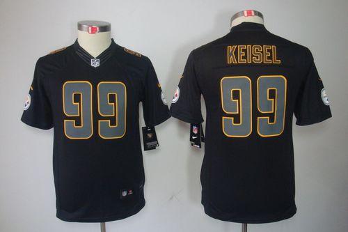  Steelers #99 Brett Keisel Black Impact Youth Stitched NFL Limited Jersey