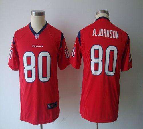  Texans #80 Andre Johnson Red Alternate Youth NFL Game Jersey