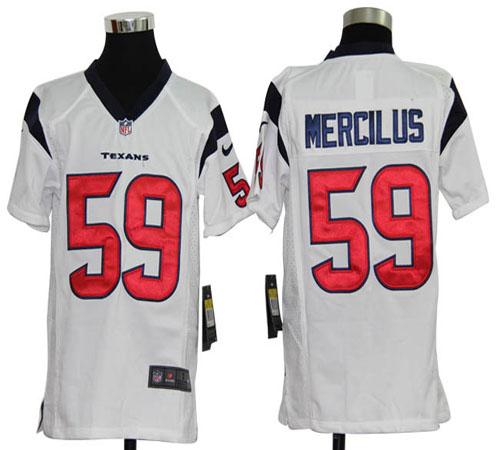  Texans #59 Whitney Mercilus White Youth Stitched NFL Elite Jersey