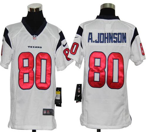  Texans #80 Andre Johnson White Youth Stitched NFL Elite Jersey