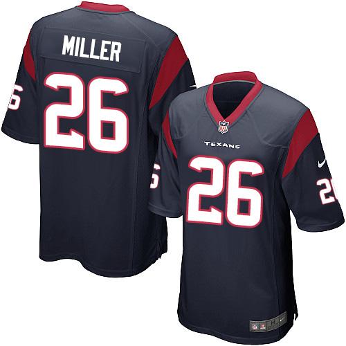  Texans #26 Lamar Miller Navy Blue Team Color Youth Stitched NFL Elite Jersey